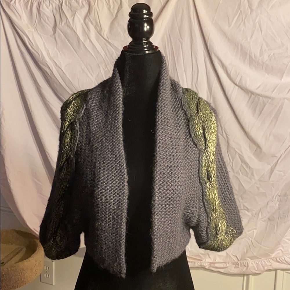 Moth Anthropologie chunky gray shrug